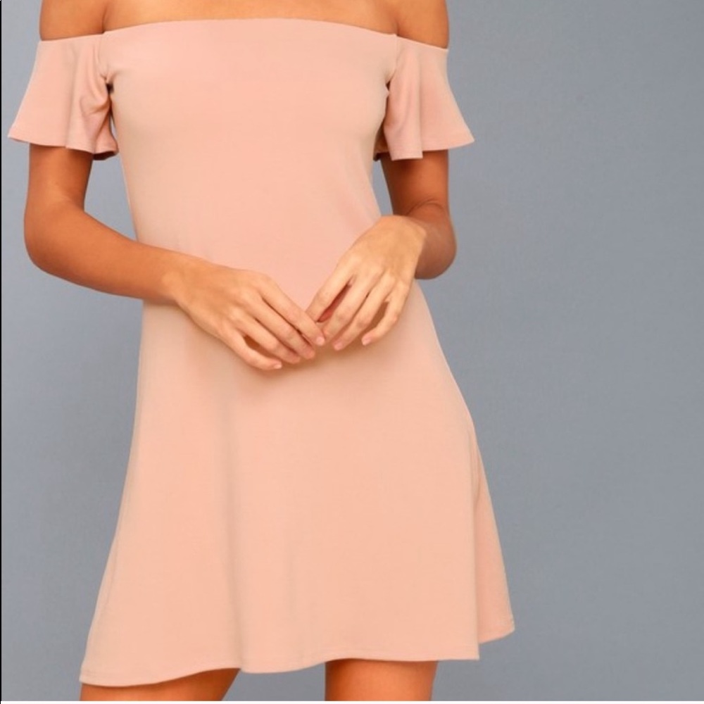 Lulus off the shoulder pink t shirt dress